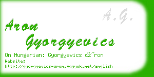 aron gyorgyevics business card